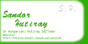 sandor hutiray business card